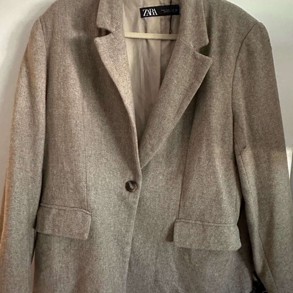 Zara Women's Wool Tan Blazer